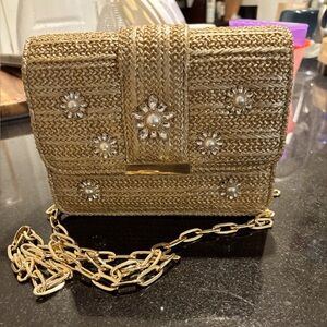 NWT Lilly Pulitzer Straw crossbody clutch